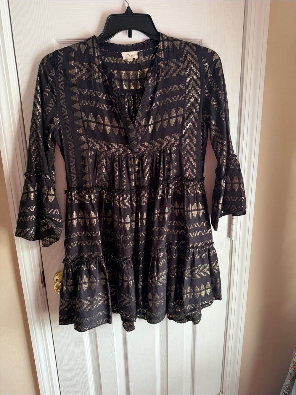 Black & Gold Foil Tiered DRESS